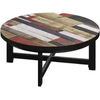 GGM Möbel BO | Bistro Lounge Tisch | Ø80xH32cm | 25mm | Schwarzer Rand | Vintage Bunt/ Schwarz