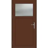 Haustuerenland.de PREMIUM Aluminium Nebeneingangstür "ANTONIA-Q" 59 mm Mahagonibraun RAL 8016 beidseitig außen öffnend DIN links
