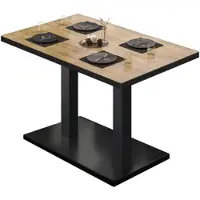 GGM Möbel BM | Bistrotisch | B:T:H 130 x 80 x 75 cm | Eiche / Schwarz | Rechteckig | Schwarzer Rand