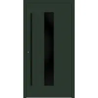 Haustuerenland.de Aluminium Haustür "MAJA" 90 mm RC2 BLACKLINE Tannengrün matt RAL 6009 innen öffnend DIN links