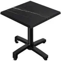 GGM Möbel WBO | Bistro Außen Tisch | B:T:H 70 x 70 x 78,5 cm | Schwarz Marmor / Schwarz | Quadratisch | Zusatzgewicht