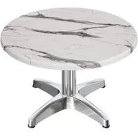 GGM Möbel WBC | Jamaika Loungetisch | Ø:H 60 x 40 cm | Weiß Marmor / Aluminium | Zusatzgewicht