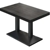 GGM Möbel BPA | Bistro Tisch | 120 x 70 x 81 cm | Rechteckig | Schwarzer Rand | Wenge / Schwarz