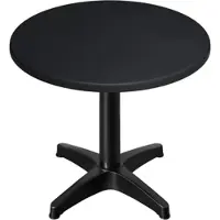GGM Möbel WBC | Bistro Außen Tisch | Ø:H 70 x 80,5 cm | Schwarz / Schwarz | Rund