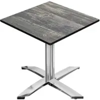 GGM Möbel CPTG | Bistro Tisch | B:T:H 70 x 70 x 76 cm | Rustikal Kiefer / Aluminium | Klappbar/ Zusatzgewicht