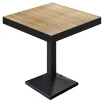 GGM Möbel BPA | Bistro Tisch | Quadratisch | Schwarzer Rand | 60 x 60 x 81 cm | Eiche / Schwarz