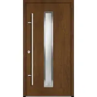 Haustuerenland.de Aluminium Haustür "AURORA" 68 mm Golden Oak holzähnlich beidseitig innen öffnend DIN links