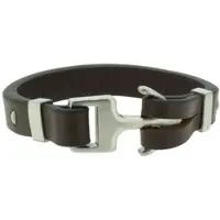 HAFENKLUNKER - ANKER ARMBAND LEDER - braun - silber matt
