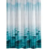 Ekershop Textil Duschvorhang Stein im Meer 180x200cm Weiß ink.12 Ringe