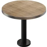 GGM Möbel BML | Bistrotisch | Ø:H 80 x 75 cm | Eiche / Schwarz | Rund | Edelstahl Rand