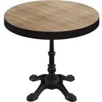 GGM Möbel BPR | Bistro Tisch | Ø 60 x 77 cm | Rund | Schwarzer Rand | Eiche / Schwarz