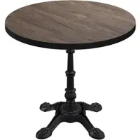 GGM Möbel BPR | Bistro Tisch | Ø 60 x 74,5 cm | Rund | Schwarzer Rand | Light Wenge / Schwarz