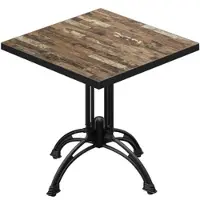 GGM Möbel BMLG | Bistro Tisch | 80 x 80 x 75 cm | Quadratisch | Schwarzer Rand | Vintage Old / Schwarz