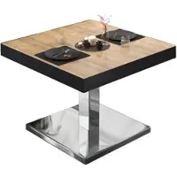 GGM Möbel BM | Bistro Loungetisch | B:T:H 60 x 60 x 41 cm | Eiche / Edelstahl