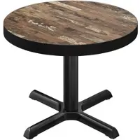 GGM Möbel BSM | Bistro Tisch | Ø 70 x 77 cm | Schwarzer Rand | Rund | Vintage Old / Schwarz