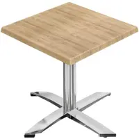 GGM Möbel WTG | Bistro Außen Tisch | B: T: H: 70 x 70 x 75,5 cm | Eiche / Aluminium | Quadratisch | Klappbar + Zusatzgewicht