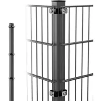 Voss.garden Doppelstabmattenzaun Eck-Zaunpfosten + Klemmen, 170cm, anthrazit, zum Einbetonieren