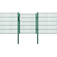 Voss.garden Gartentor + Abdeckleiste, 100x103cm, grün, Gartenpforte für Doppelstabmattenzaun