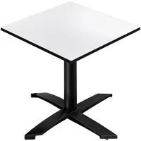 GGM Möbel CPTG | Bistro Tisch | B:T:H 70 x 70 x 76 cm | Weiß / Aluminium Schwarz | Zusatzgewicht