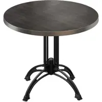 GGM Möbel BMLG | Bistro Tisch | Ø 80 x 75 cm | Rund | Edelstahl Rand | Wenge / Schwarz