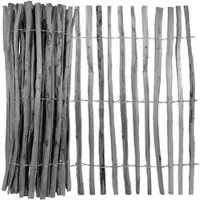 Voss.garden 5m x 120cm , Staketenzaun anthrazit, 3–4 cm Lattenabstand, 3-reihig auf Draht, Haselnuss