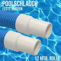 Schlemmer 38 mm Pool Schwimmbad Saug Reinigungs Schlauch feste Muffen EVA blau - 12 m