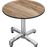GGM Möbel CPBC | HPL Bistro Tisch | Ø:H 70 x 78 cm | Sheesham / Aluminium | Zusatzgewicht | Rund
