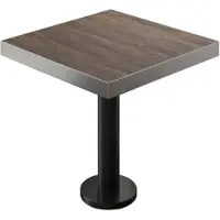 GGM Möbel BML | Bistro Tisch | 70 x 70 x 77 cm | Quadratisch | Edelstahl Rand | Light Wenge / Schwarz