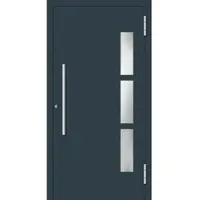 Haustuerenland.de Aluminium RC2 Haustür "NELLY" flügelüberdeckend 78 mm Anthrazit RAL 7016 außen öffnend DIN rechts