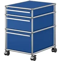 USM United Soft USM Haller Rollcontainer, mit drei Schubladen Enzianblau