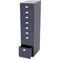 Proregal Rollcontainer Housten | HxBxT 110x28x41cm | 8 Schubladen | Dunkelgrau | Schubladenschrank Stahlschrank