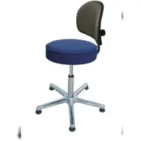 Proregal Drehhocker Indianapolis High, Rückenlehne | Sitzhöhe 52-70cm | Tragfähigkeit 110kg | Kunstleder-Sitz, Aluminium-Fußkreuz, Gleiter | Atollblau