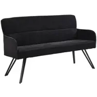 ByLiving Sitzbank "Tino", grau (schwarz, schwarz), B:140cm H:94cm T:67cm, Stoff, Sitzbänke, Sitzbank, mit Federkernpolsterung in 140 oder 160cm, hochwertige Polsterbezüge