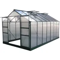 HABITAT ET JARDIN Gartengewächshaus aus Polycarbonat "Dahlia" Tannengrün 13,29 m²