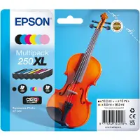Epson 250XL Violin Claria Photo HD, Hohe (XL-) Ausbeute, Schwarz, Cyan, Helle Cyan, Helle Magenta, Magenta, Gelb, 10,2 ml, 6 Stück(e), Multipack