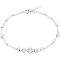 Amor Armband "elegant", silberfarben, weiß, weiß, Armbänder, Damen, 19cm, Silber 925 (Sterlingsilber), Armband, mit Zirkonia (synth.)