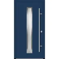 Haustuerenland.de Aluminium Haustür "AURORA" 82 mm RC2 Saphirblau RAL 5003 beidseitig innen öffnend DIN rechts