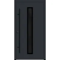 Haustuerenland.de Aluminium Haustür "AURORA" 82 mm RC2 BLACKLINE Anthrazit RAL 7016 beidseitig innen öffnend DIN links