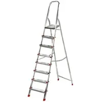 AgriEuro Premium Alu-Stehleiter mit Standfläche Alice 8, 8 Stufen, 2,37 m