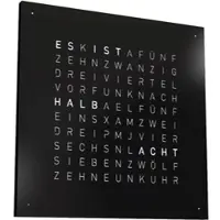 Qlocktwo Earth 45 Steel Series Black Pepper RAL 9005 Black Deutsch