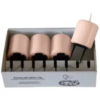 Kopschitz Kerzen 4er Set Adventskerzen mit Safety Clip und Kerzenstecker (Haltekrallen) Taupe Rosa 6 x ? 5 cm