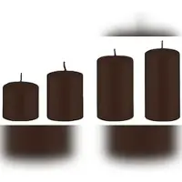 Kopschitz Kerzen 4er Set Adventskerzen abgestuft Chocolate Schokolade Ø 5 cm (Höhen 6, 8, 10 und 12 cm)