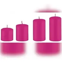 Kopschitz Kerzen 4er Set Adventskerzen abgestuft Fuchsia Pink Ø 6 cm (Höhen 6, 8, 10 und 12 cm)