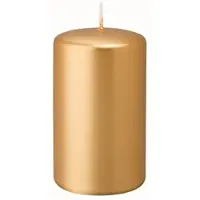 Kopschitz Kerzen 4er Adventskerzen, Adventskranz Kerzen Set Gold 8 x Ø 6 cm