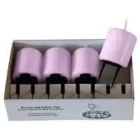 Kopschitz Kerzen 4er Set Adventskerzen mit Safety Clip und Kerzenstecker (Haltekrallen) Mittelflieder 6 x ? 5 cm