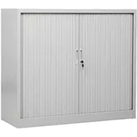 Gürkan G-Office Rollladenschrank SDC.1012, aus Metall, abschließbar, 120 x 105 x 46 cm (B/H/T), lichtgrau, 2 Böden