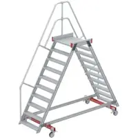 Euroline 512 mobiler Überstieg 60° Stufenausführung Alu gerieft Stufenbreite 800mm 10 Stufen