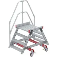 Euroline 512 mobiler Überstieg 60° Stufenausführung Alu gerieft Stufenbreite 800mm 4 Stufen