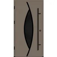 Haustuerenland.de Aluminium Haustür "ARIANA" 82 mm RC2 BLACKLINE Beigegrau RAL 7006 beidseitig außen öffnend DIN links