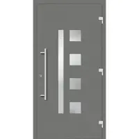 Haustuerenland.de Haustür "HENRIETTE" 79 mm RC3 Graualuminium RAL 9007 außen öffnend DIN rechts